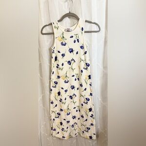 Talbots Kids Cream Tank Dress with Floral Details | Kids | Size 7 🌺